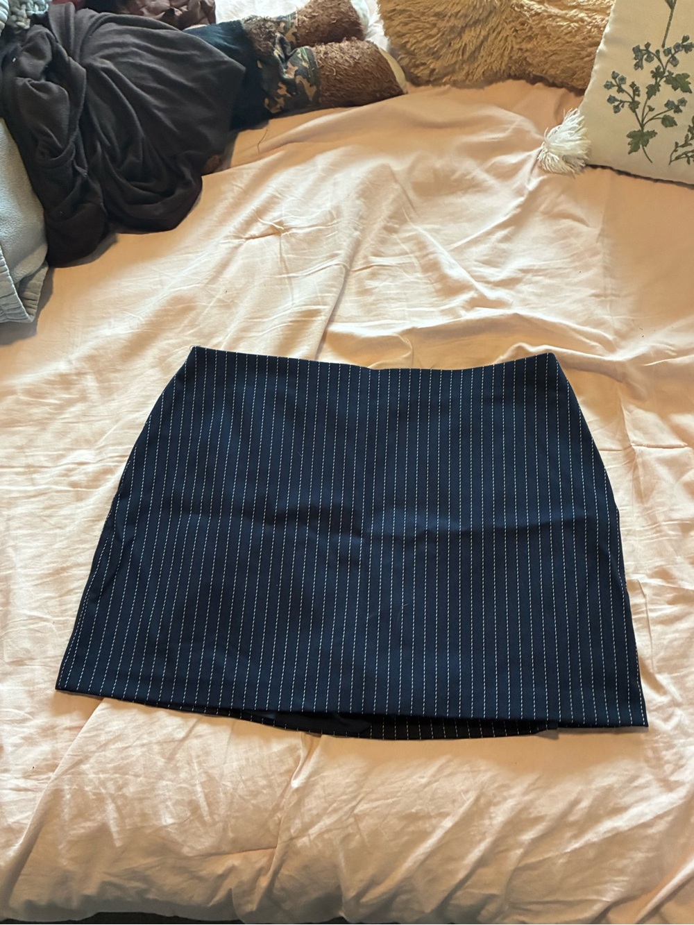Abercrombie & Fitch Navy Pinstripe Mini Skirt